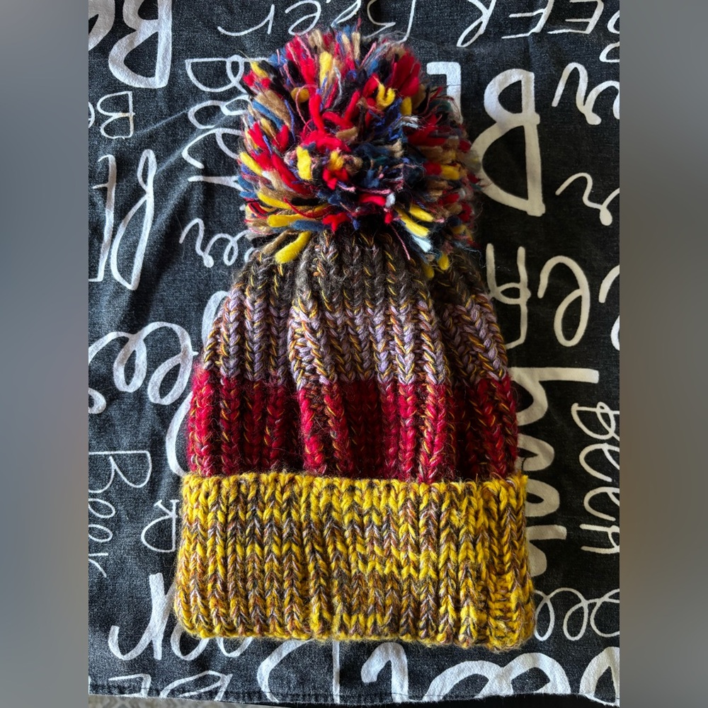 Earthbound Knit Pom-Pom Colorful Beanie